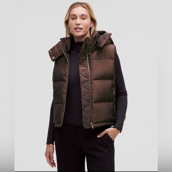 lululemon athletica Jackets & Blazers - Lululemon Wunder Puff Cropped Vest Iridescent Espresso Size 2